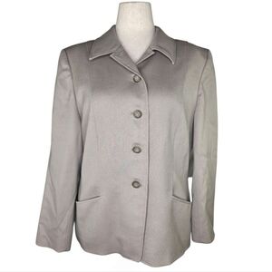 Vintage Pendleton 100% Wool Gray Blazer Jacket Women’s 14 Made in USA